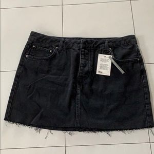 NWT ASOS Black Denim Raw Edge Skirt